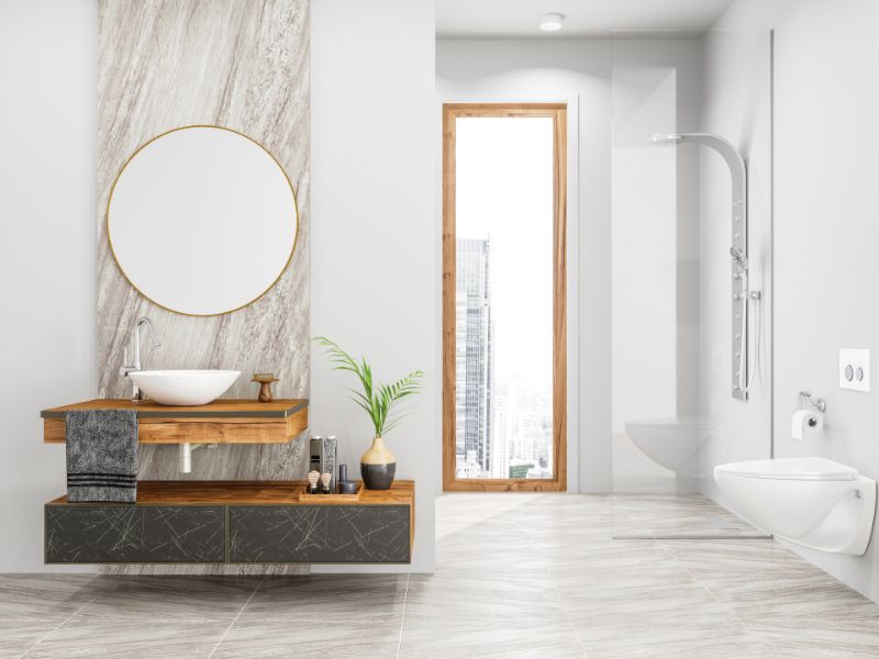 Decorative foyer skim and paint