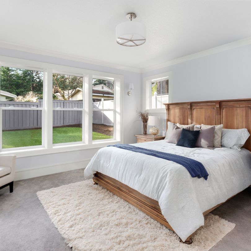 Bedroom ceiling skim and painted finish