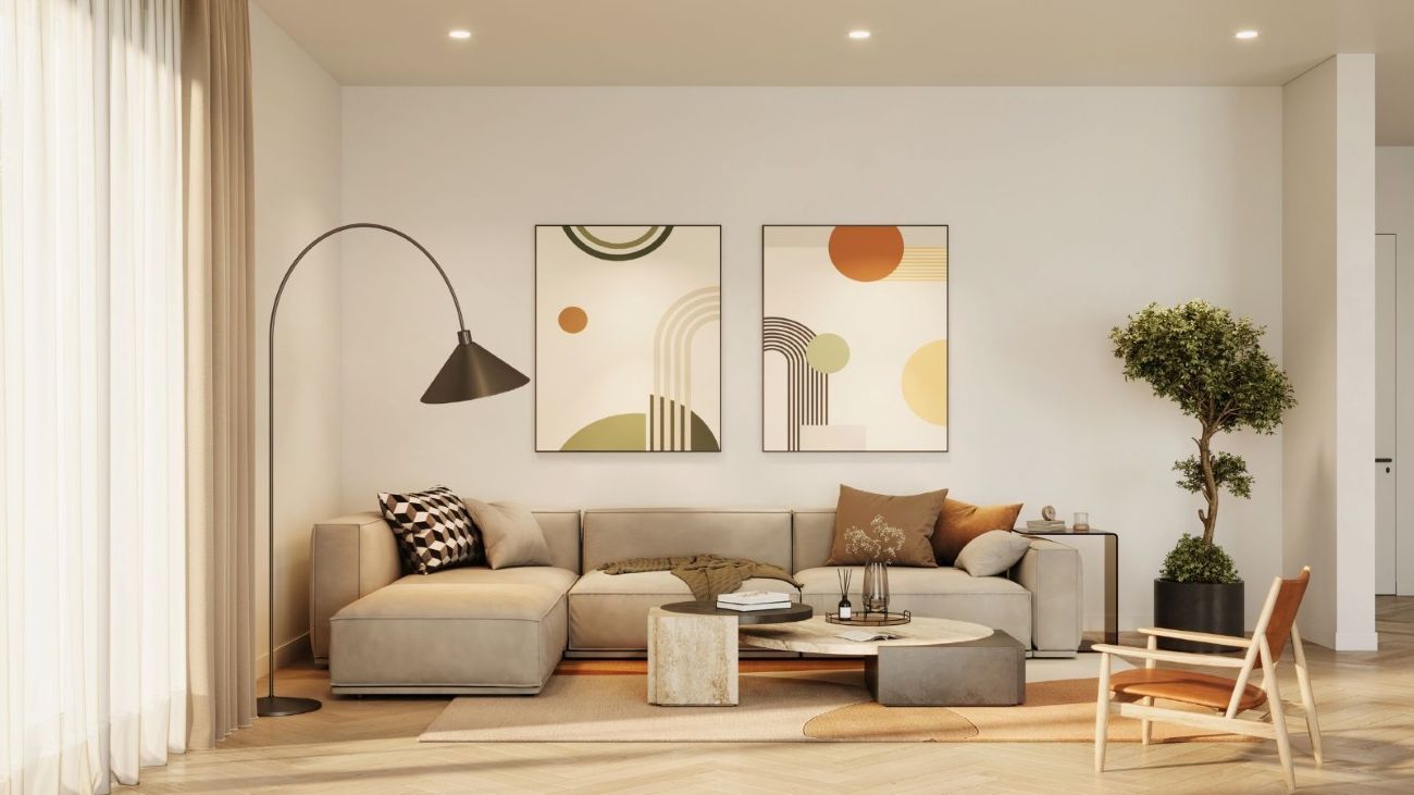 Freshly finished interior with crisp plasterwork